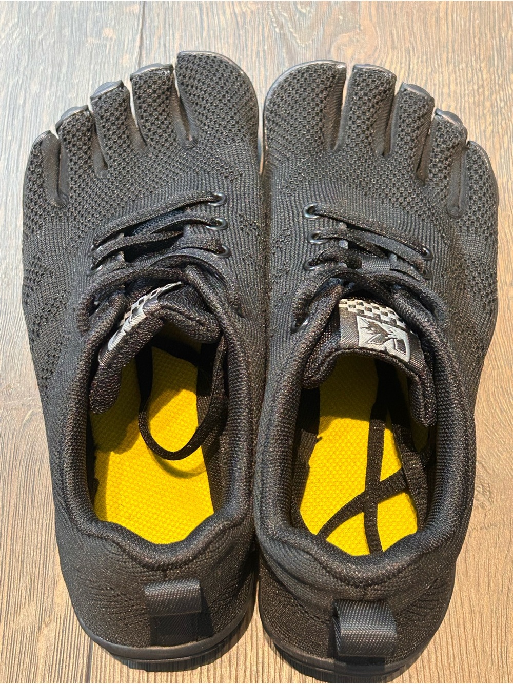 Black Five-Finger Knit Toe Sneakers - Picture 2 of 10